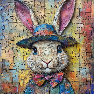 Easter Sign, Bunny in Hat,, DCO-12695, Sign For Wreath, 10x10